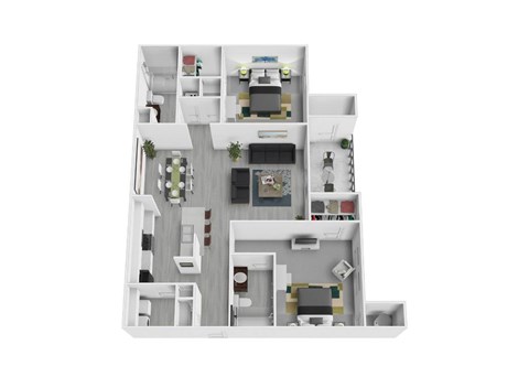 2 Bedroom Floor Plan at Arbours at Silver Lake, Leesburg, FL